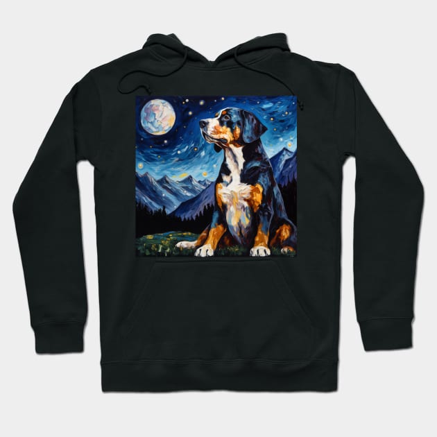 Greater Swiss Mountain Dog Night Hoodie by NatashaCuteShop